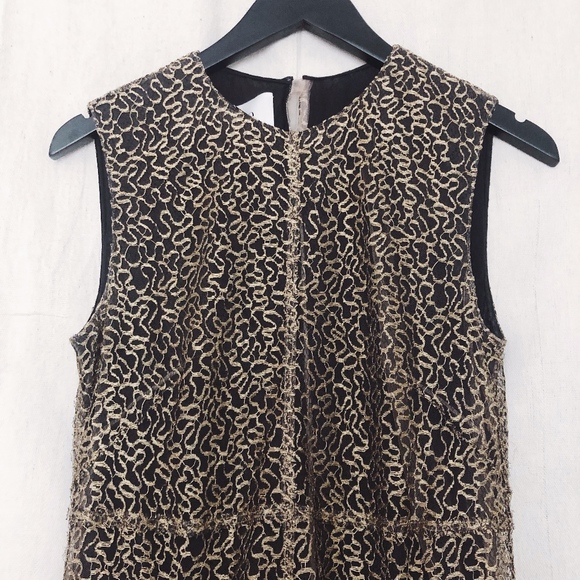 Valentino Ruffled Silk-Chiffon Lace Dress Neutral - Picture 5 of 8